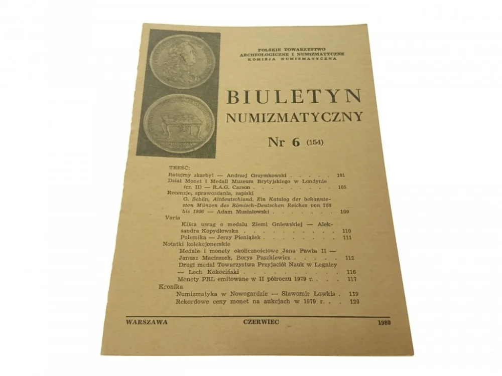 BIULETYN NUMIZMATYCZNY NR 6 (154) VI. 1980 Ekspresowa dostawa