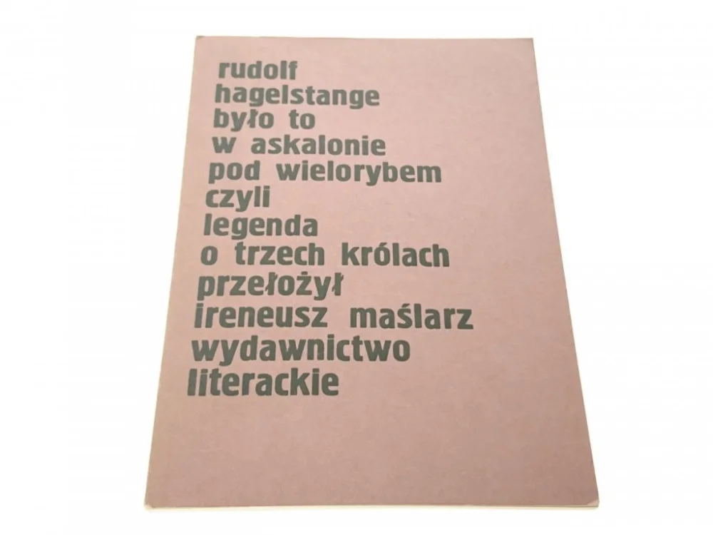 Nie przegap BYŁO TO W ASKALONIE POD WIELORYBEM - Hagelstange
