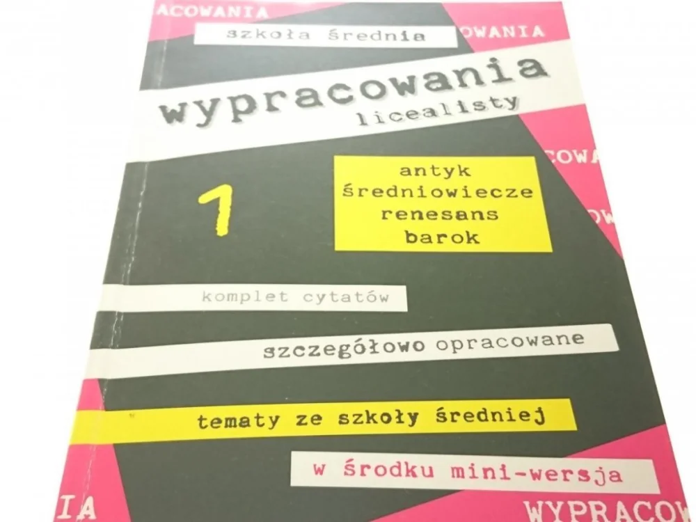Cena promocyjna WYPRACOWANIA LICEALISTY 1 ANTYK ŚREDNIOWIECZE