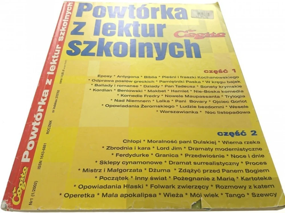 Wysoka jakość POWTÓRKA Z LEKTUR SZKOLNYCH NR 1/2002