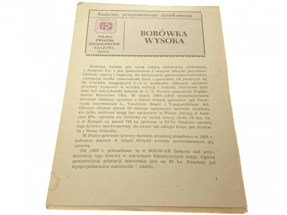 Szybka wysyłka BORÓWKA WYSOKA - dr Kazimierz Pliszka