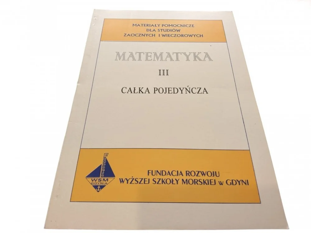 Darmowy zwrot MATEMATYKA III CAŁKA POJEDYNCZA - Krawczyk 2000
