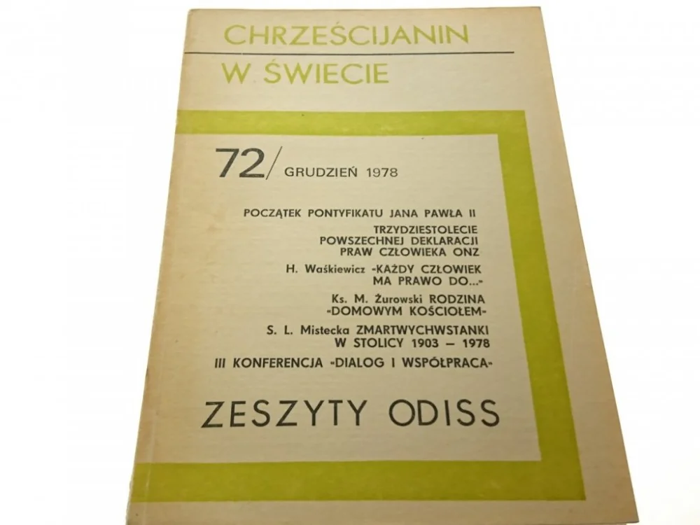 Kup online CHRZEŚCIJANIN W ŚWIECIE 72/GRUDZIEŃ/ 1978