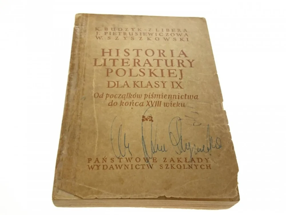 Zamów dziś HISTORIA LITERATURY POLSKIEJ DLA KLASY IX...1956