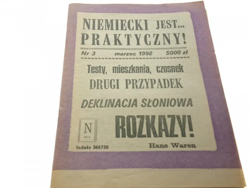 NIEMIECKI JEST... PRAKTYCZNY! NR 3 MARZEC 1992 Darmowy zwrot
