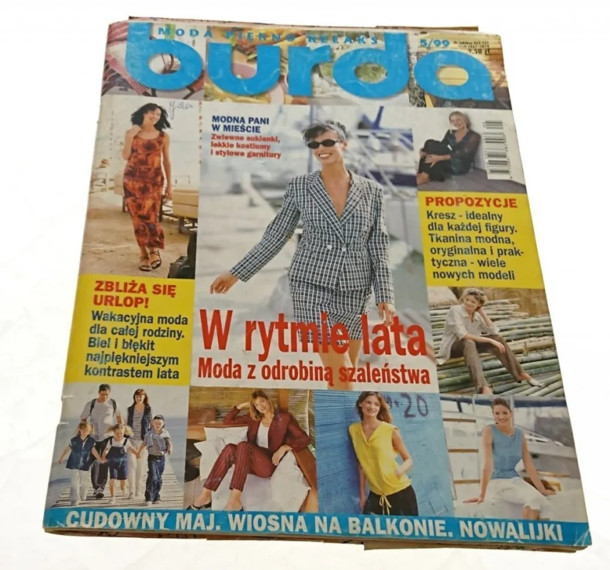 BURDA NR 5/99 W RYTMIE LATA. MODA Z ODROBINĄ Ograniczona ilość