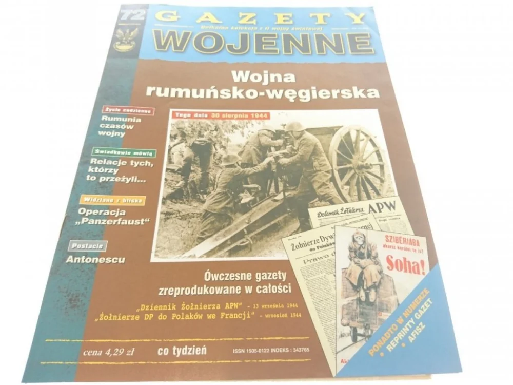 GAZETY WOJENNE NUMER 72 WOJNA RUMUŃSKO-WĘGIERSKA Zamów dziś