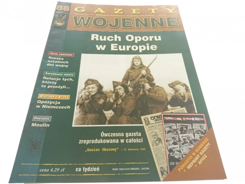 Wyprzedaż GAZETY WOJENNE NUMER 86 RUCH OPORU W EUROPIE 1998