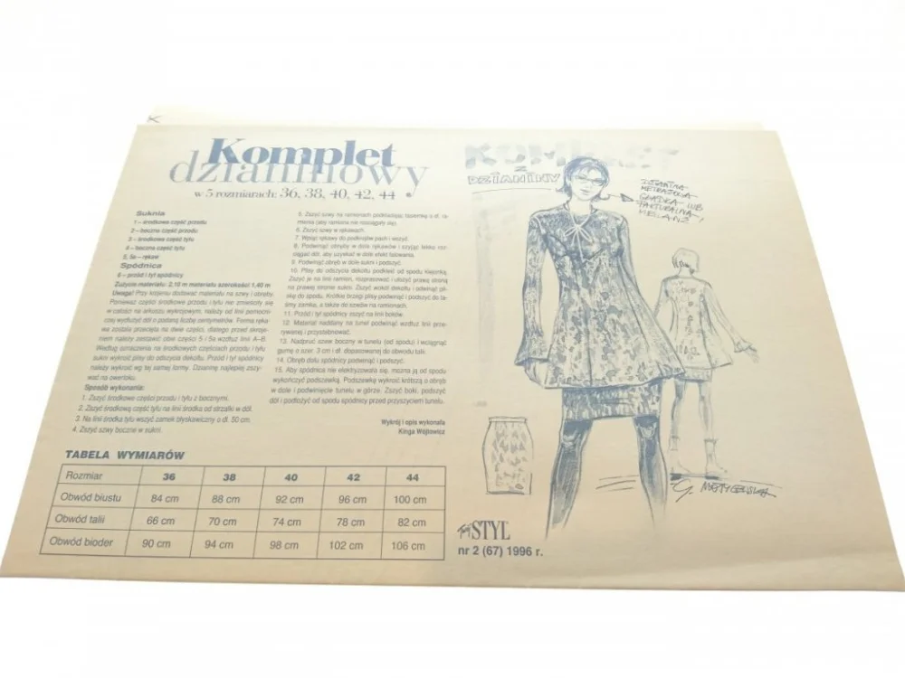 TWÓJ STYL 2-1996 KOMPLET DZIANINOWY Niska cena