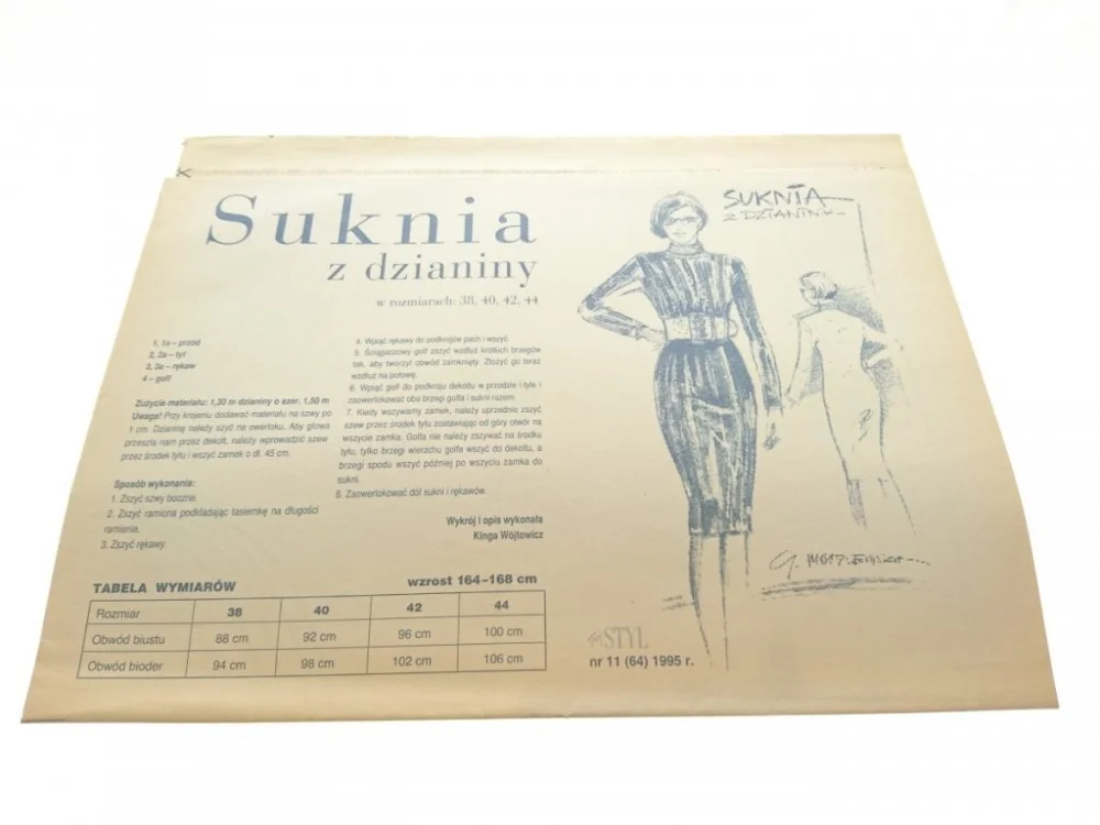 Tylko dziś TWÓJ STYL 11-1995 SUKNIA Z DZIANINY