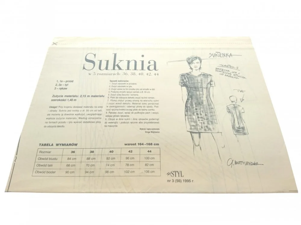 TWÓJ STYL 3-1995 SUKNIA Popularny
