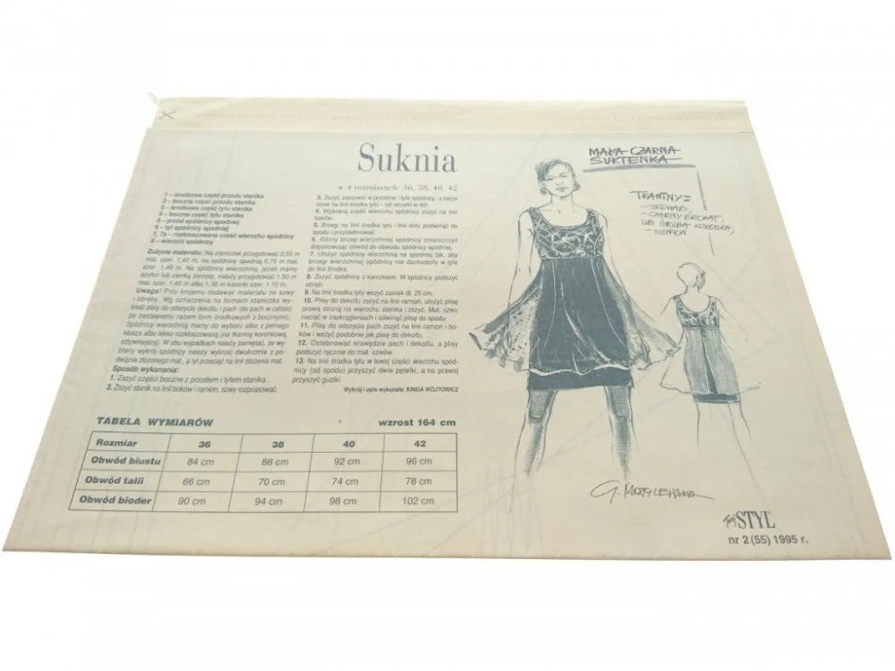 Taniej TWÓJ STYL 2-1995 SUKNIA. MAŁA CZARNA SUKIENKA