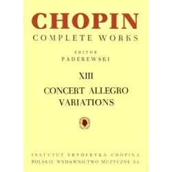 Oferta limitowana Fryderyk Chopin: ALLEGRO DE CONCERT. WARIACJE, CW NA FORTEPIAN