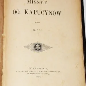[CZENCZ Władysław]. Missye OO. Kapucynów skreślił X*** Kraków 1889. Wybór klientów