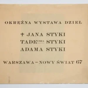 [katalog wystawy] Okrężna wystawa dzieł Jana Styki, Tadeusza Styki, Adama Styki, Nowy świat 67, Warszawa 1930 Oferta limitowana