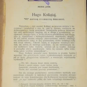 JANIK Michał - Hugo Kołłątaj. W setną rocznicę śmierci. 1912. Tani