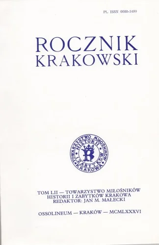 Darmowy zwrot ROCZNIK KRAKOWSKI T. LII 1986r.