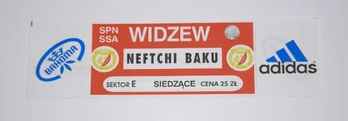 Bilet z meczu: Widzew Łódż - Neftchi Baku. 30.07.1997. 1 runda kwalifikacji do Ligi Mistrzów UEFA. Nie przegap